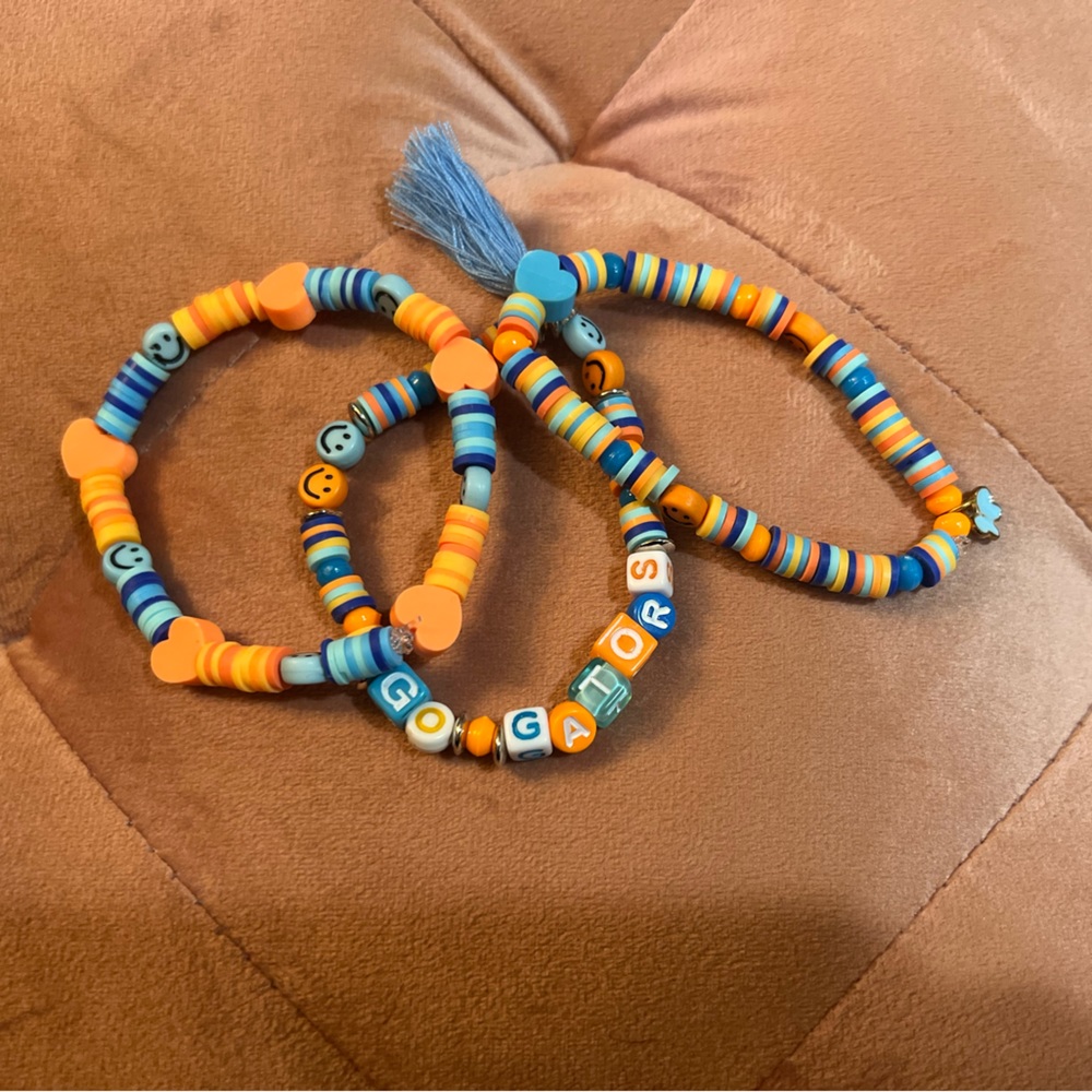 Go Gators!💙🧡🐊 Stacking Bracelet Set